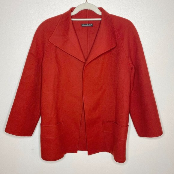 Alexandra Bartlett Red Wool Jacket Minimalist Classic - Picture 1 of 6